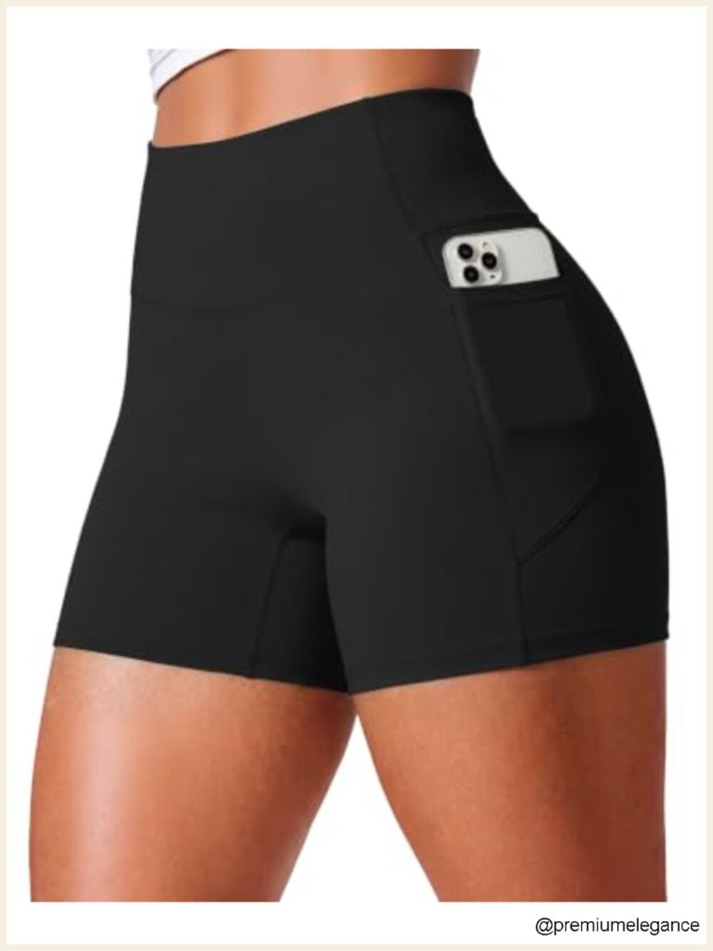 No Front Seam Biker Shorts for Women 4.5" with Pockets High Waist Scrunch Butt